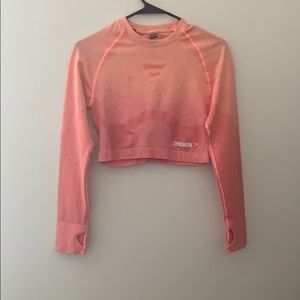 Gymshark Ombré Seamless Peach Long Sleeve Crop